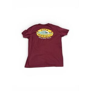 Large New red burgundy kona brewing company tshirt unisex graphic t shirt surf